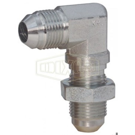 Dixon Bulkhead Elbow with Lock Nut, 7/8-14 Nominal, 37Deg Male Flare, Steel, Domestic 2701LN-10